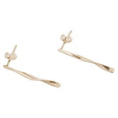 New Handcrafted Sterling Silver Twisted Stick Earrings – Small Delicate Design