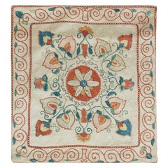 New Handmade 100% Silk Cushion Cover, Embroidered Suzani Lace Pillow