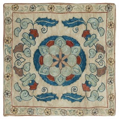 New Handmade 100% Silk Cushion Cover, Embroidered Suzani Lace Pillow