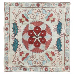 New Handmade 100% Silk Cushion Cover, Embroidered Suzani Lace Pillow