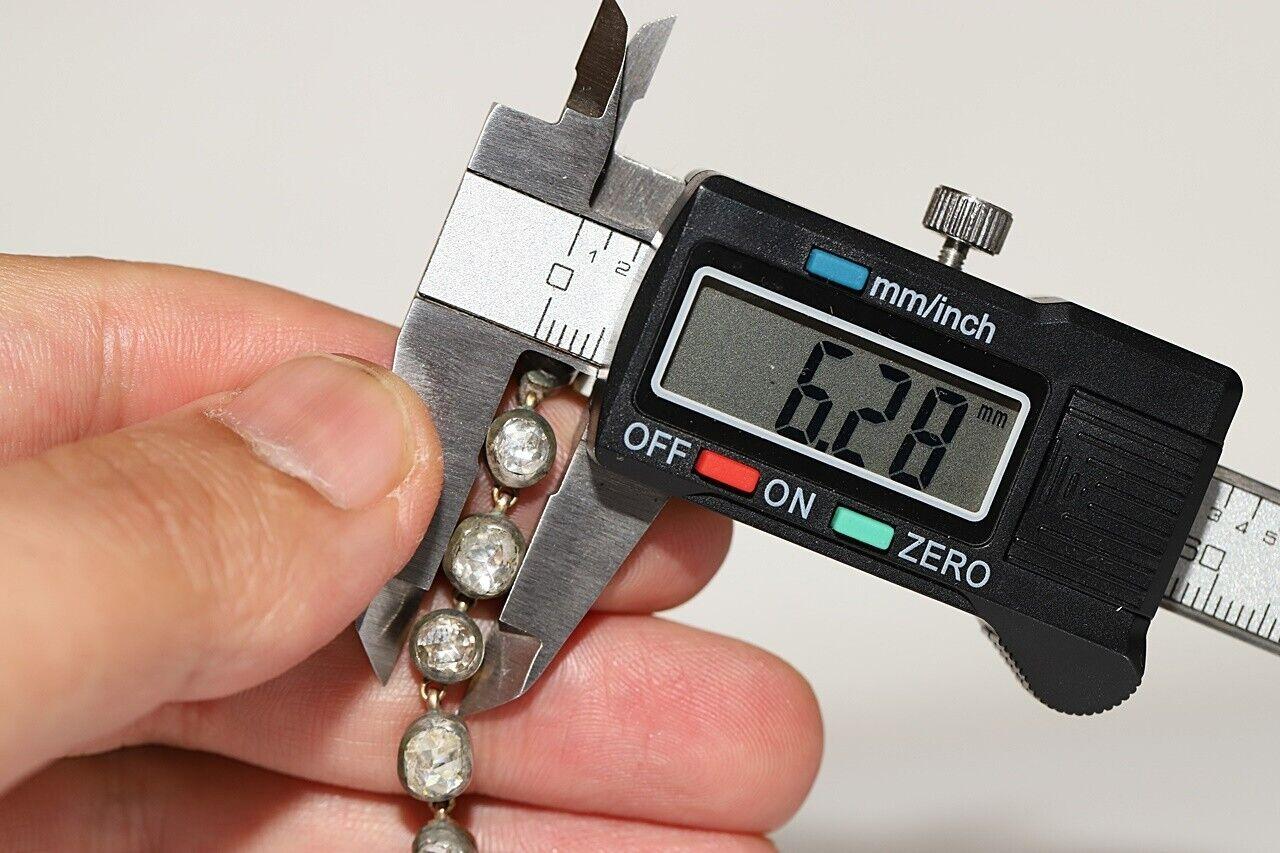 Nueva pulsera de tenis hecha a mano de oro de 14 quilates y plata con diamantes naturales talla rosa en venta 4