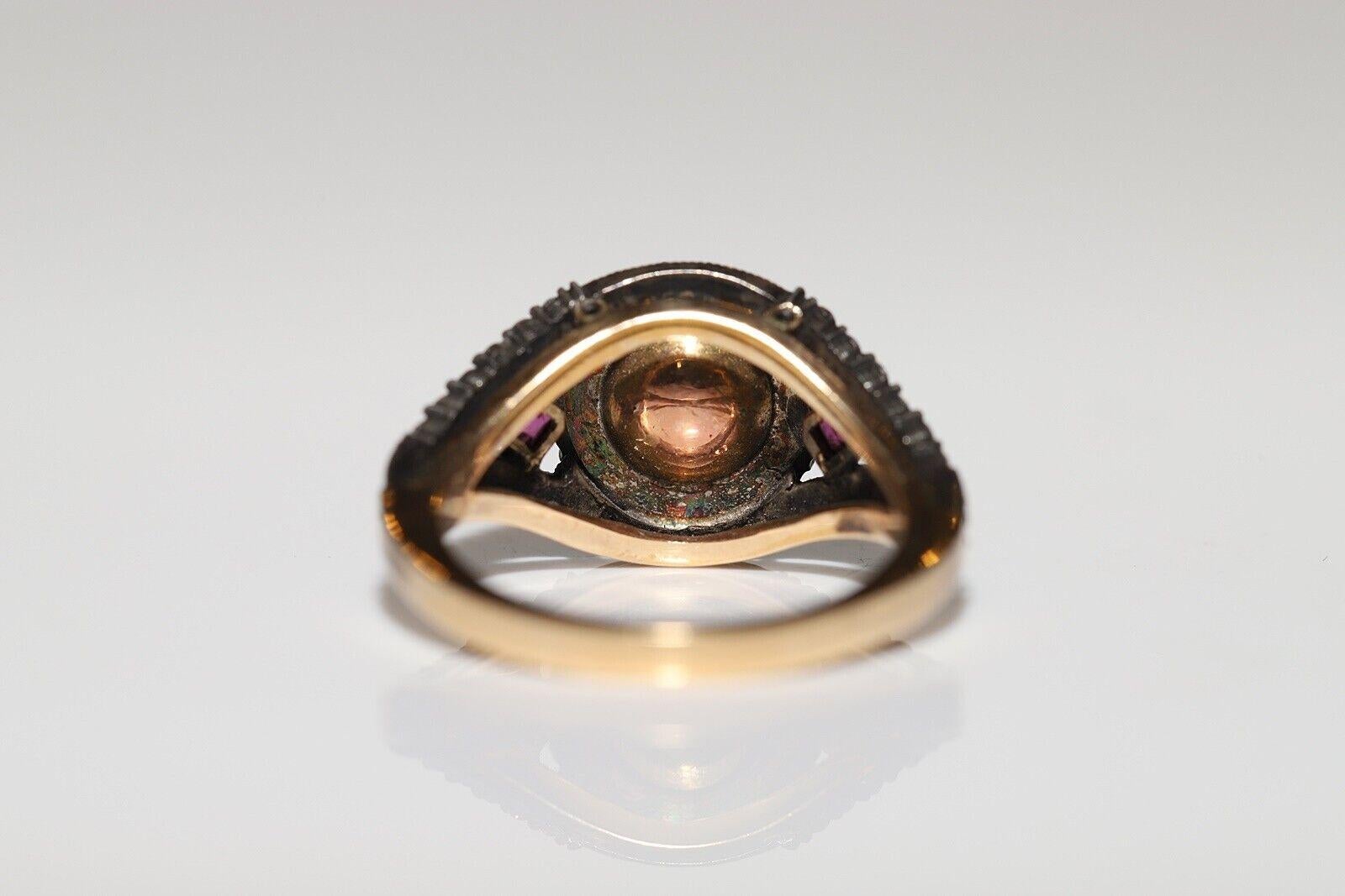 Nouveau Fait à la main 14k Top Silver  Bague en or ornée de diamants naturels et de rubis Pour femmes en vente