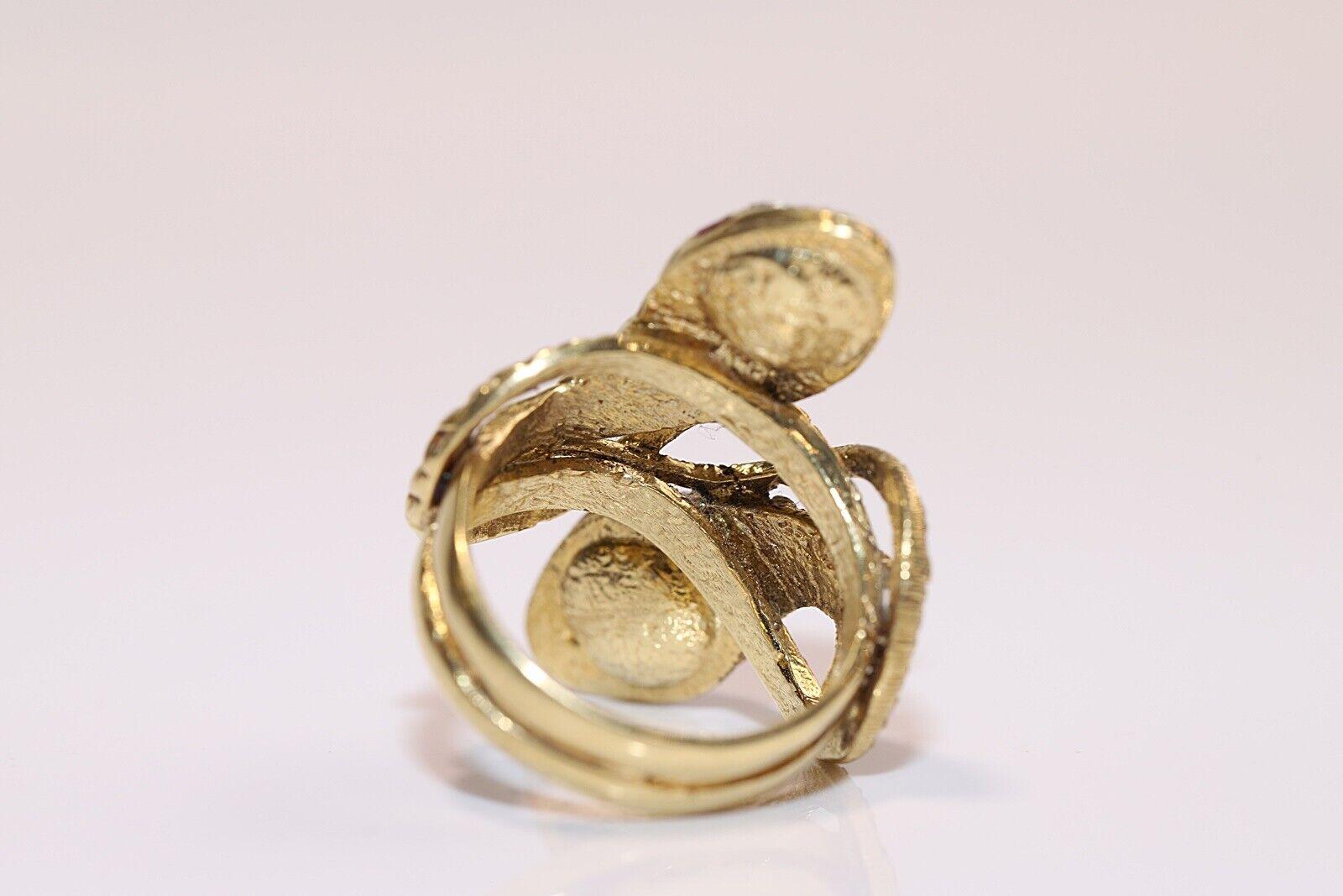 New Handmade 18k Gold Natural Diamond and Ruby Decorated Big Strong Snake Ring (anello con diamante naturale e rubino) In condizioni Nuovo in vendita a Fatih/İstanbul, 34