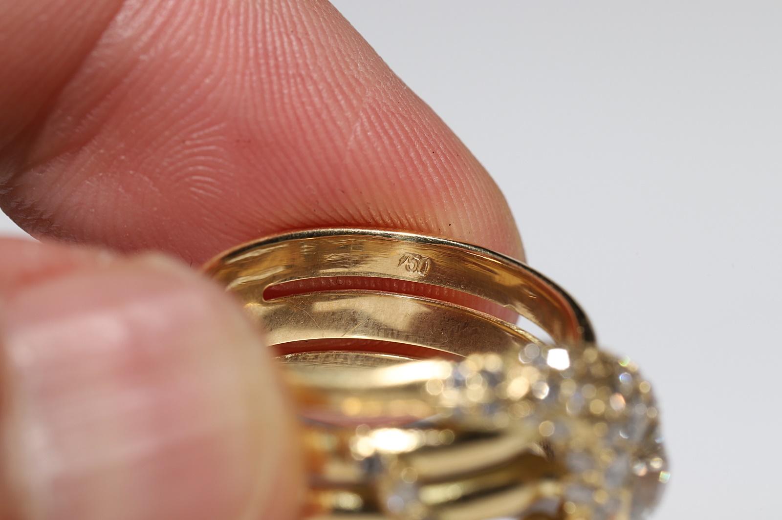 New Handmade 18K Gold Natural Diamond and Ruby Snake Ring (Bague serpent en or 18K) en vente 3
