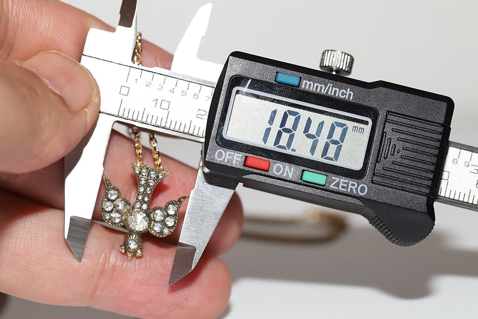 Nuevo collar colgante de oro de 18 quilates con diamantes naturales talla rosa decorado con pájaros en venta 7