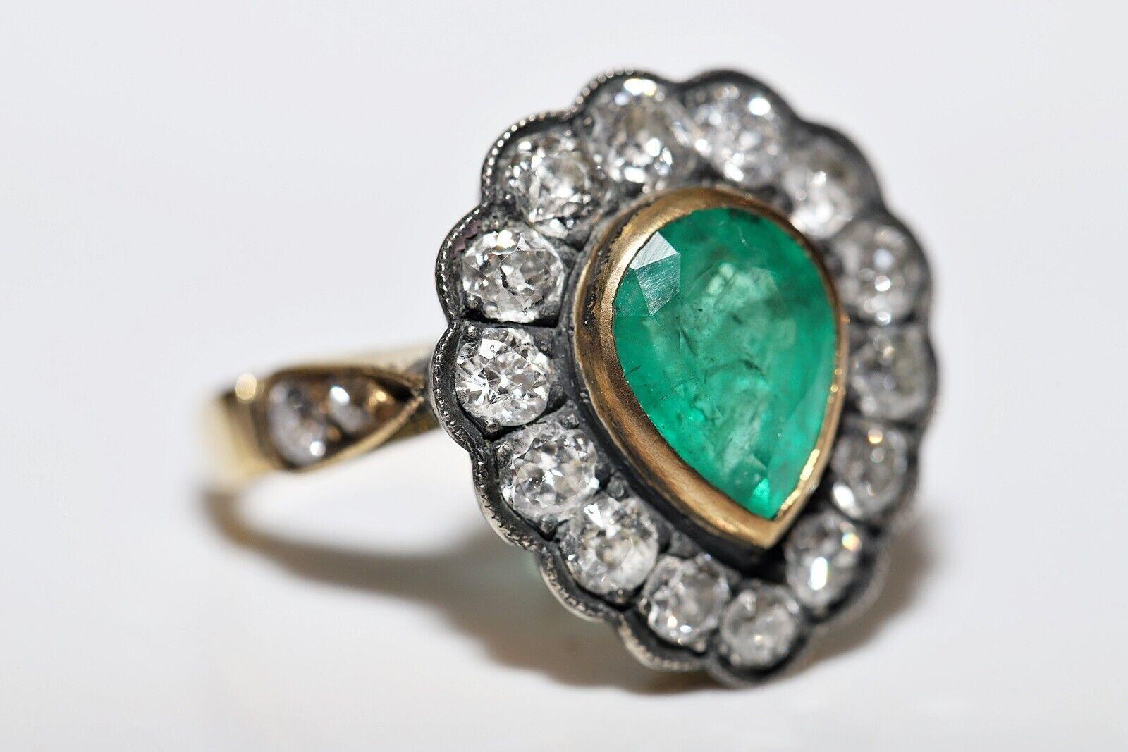 En très bon état.
Le poids total est de 8,1 grammes.
Le diamant est de 2,15 carats.
Le diamant est a  Couleur H-I et clarté vs-s1-s2.
Totalement en émeraude de 2,45 carats.
La taille de la bague est de 7 US.
Nous pouvons fabriquer n'importe quelle