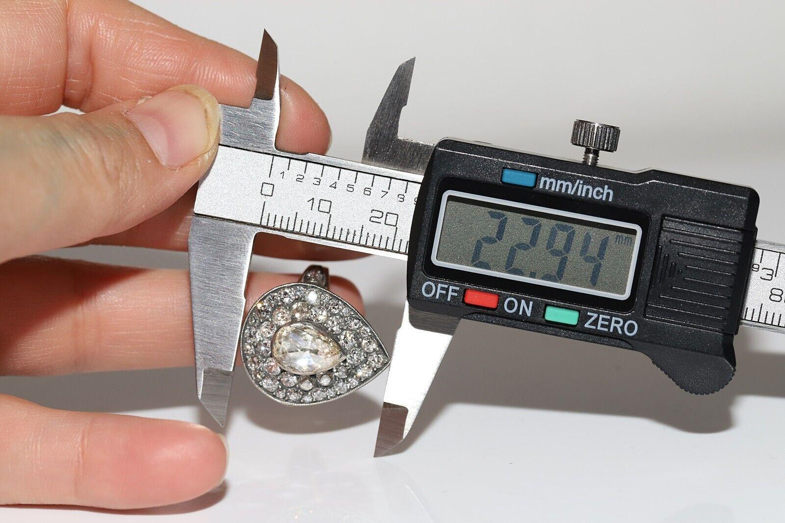 Nouvelle bague en or 18 carats décorée de diamants naturels et d'argent, faite à la main en vente 4