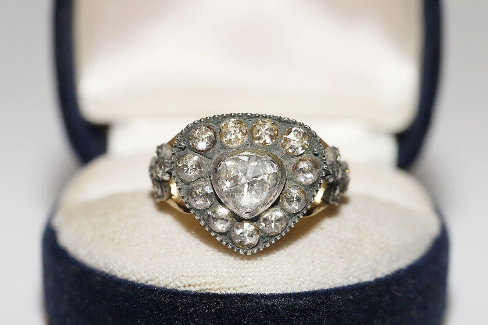 Nuevo Anillo de Gota Decorado con Diamantes Naturales de Plata Superior al Oro de 18k Hecho a Mano en venta 5