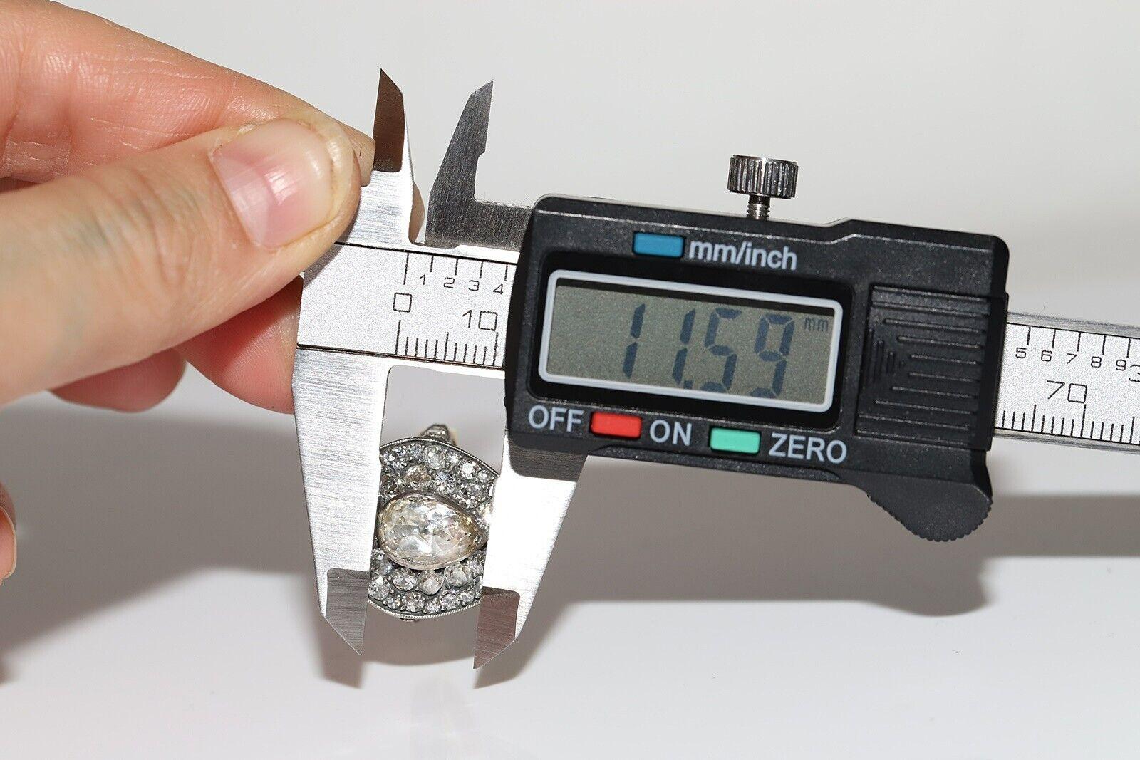 Nouvelle bague en or 18 carats décorée de diamants naturels et d'argent, faite à la main en vente 5