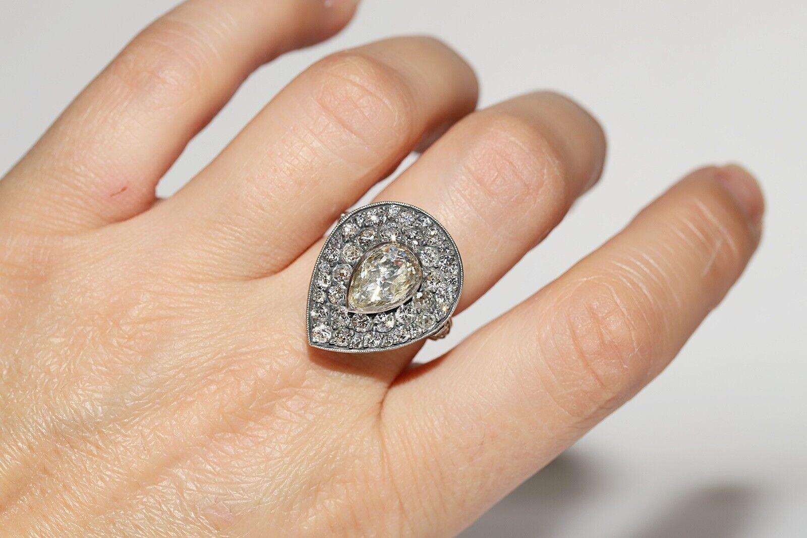 Nouvelle bague en or 18 carats décorée de diamants naturels et d'argent, faite à la main en vente 7