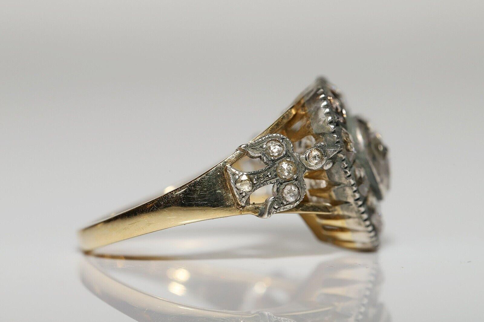 Nuevo Anillo de Gota Decorado con Diamantes Naturales de Plata Superior al Oro de 18k Hecho a Mano Moderno en venta