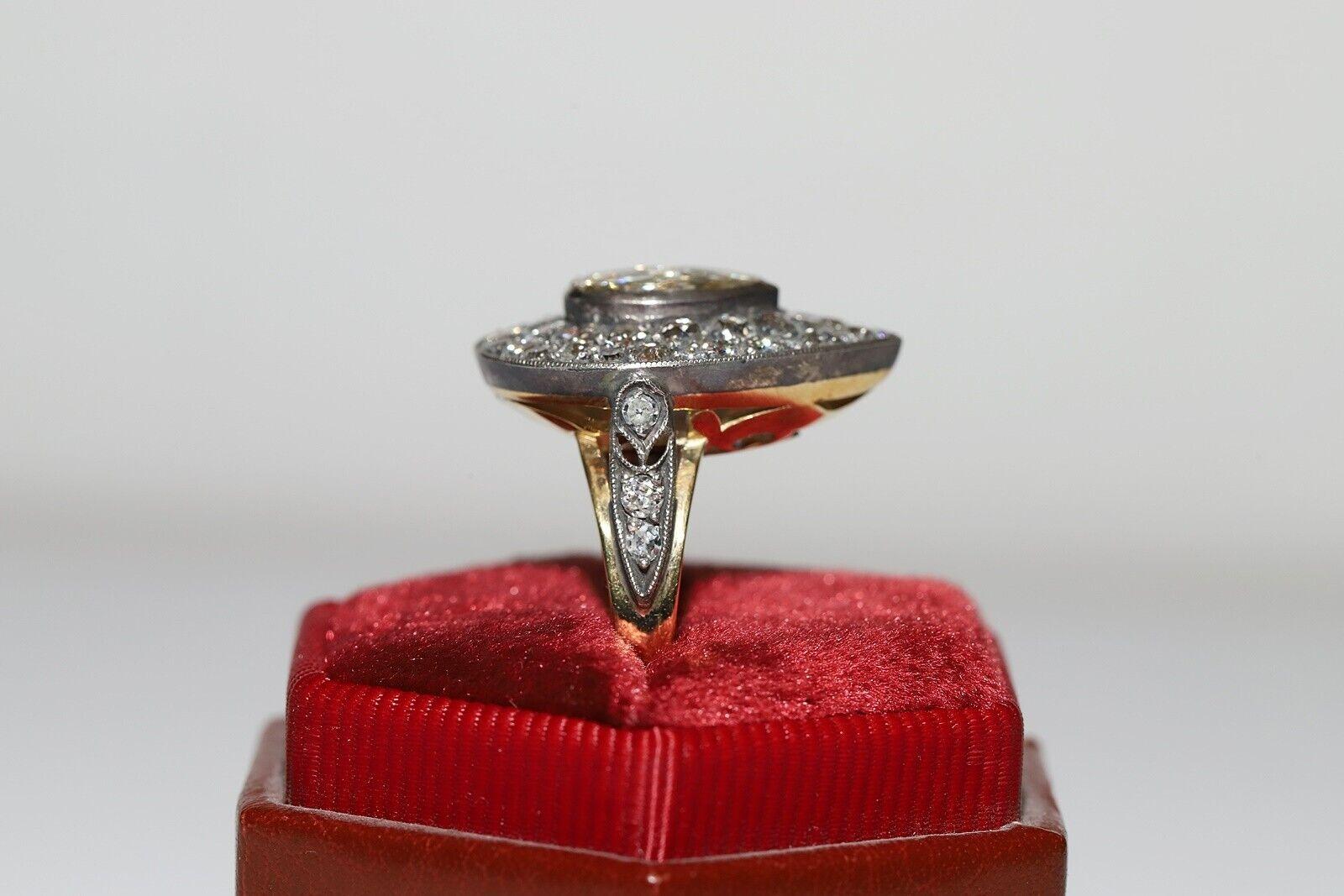 Moderne Nouvelle bague en or 18 carats décorée de diamants naturels et d'argent, faite à la main en vente
