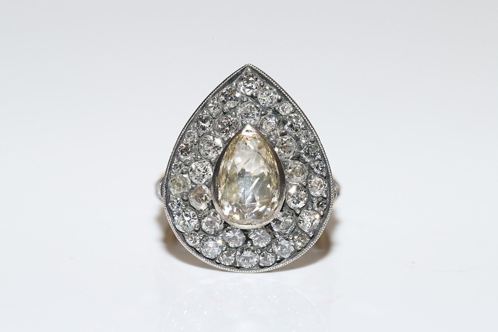 Nouvelle bague en or 18 carats décorée de diamants naturels et d'argent, faite à la main Neuf - En vente à Fatih/İstanbul, 34