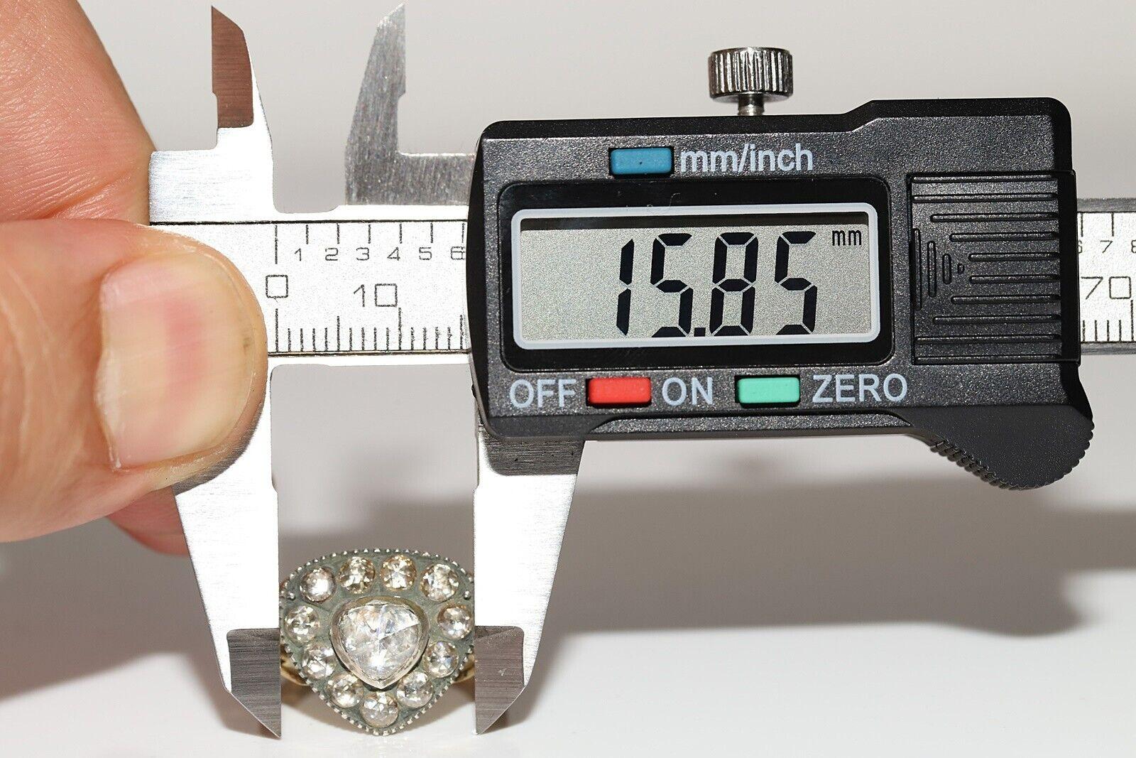 Nuevo Anillo de Gota Decorado con Diamantes Naturales de Plata Superior al Oro de 18k Hecho a Mano en venta 3