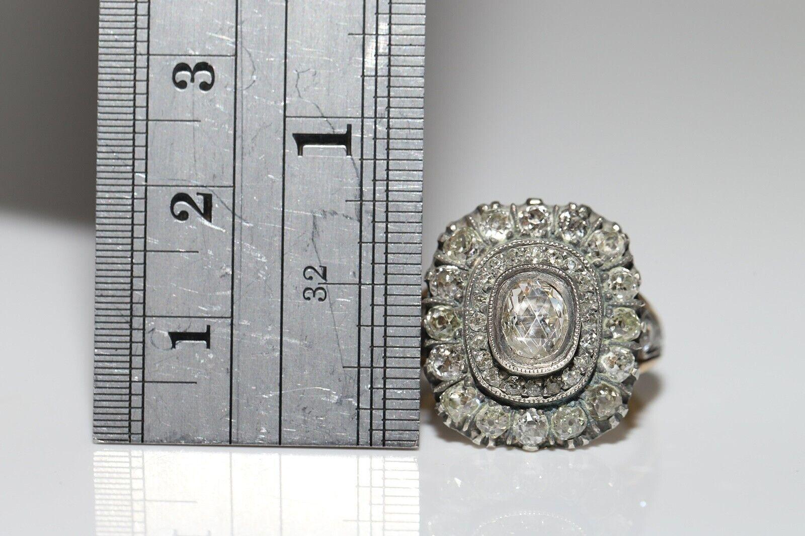 Nuovo Anello forte decorato con diamanti naturali, fatto a mano, in oro 18k e argento, A. Silver in vendita 4