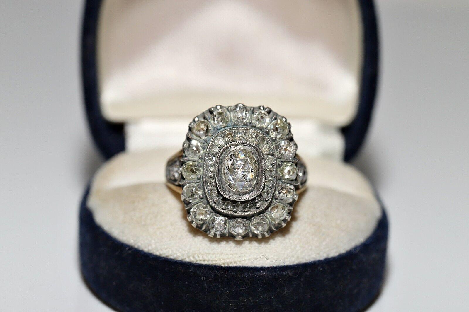 Nuovo Anello forte decorato con diamanti naturali, fatto a mano, in oro 18k e argento, A. Silver in vendita 8