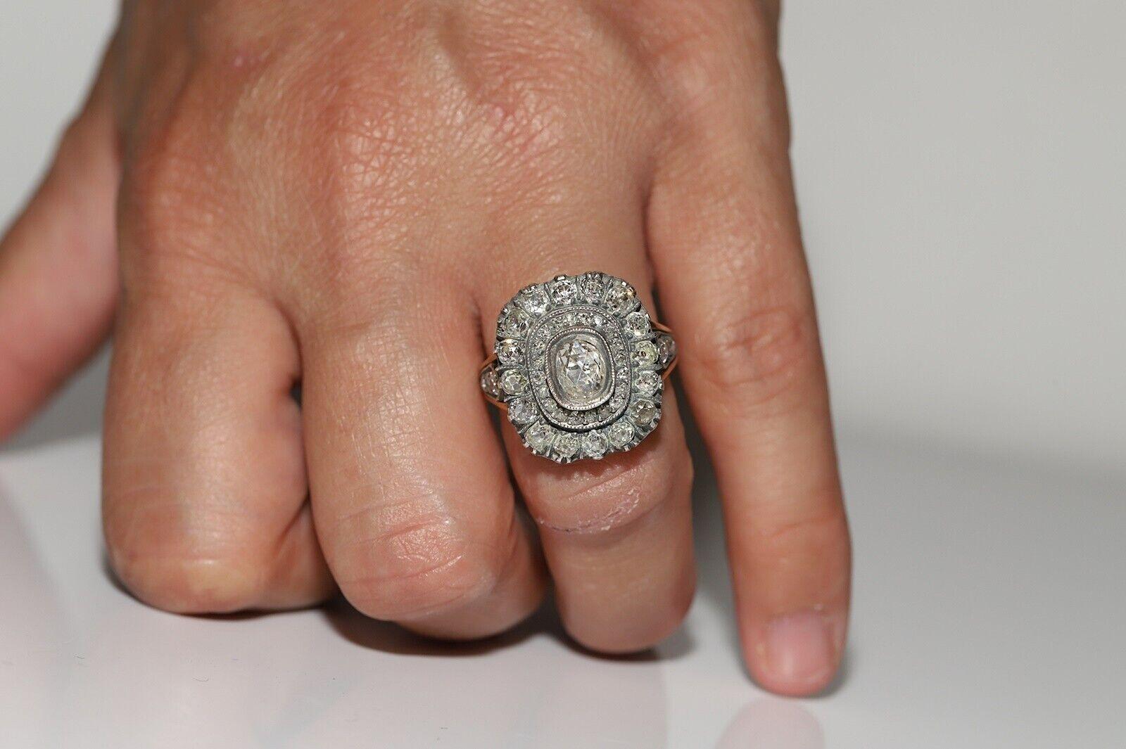 Moderno Nuovo Anello forte decorato con diamanti naturali, fatto a mano, in oro 18k e argento, A. Silver in vendita