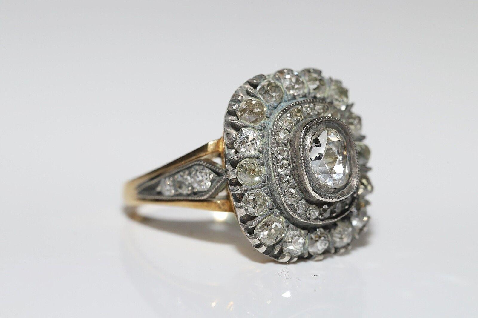 Nuovo Anello forte decorato con diamanti naturali, fatto a mano, in oro 18k e argento, A. Silver In condizioni Nuovo in vendita a Fatih/İstanbul, 34