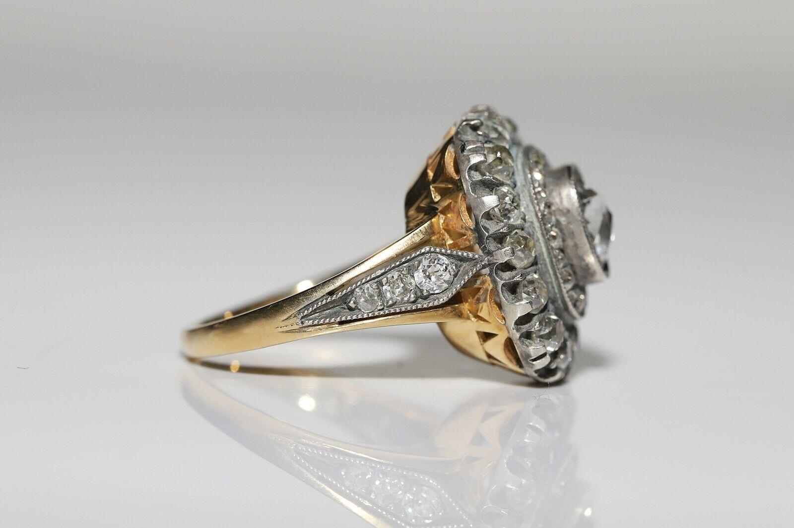 Donna Nuovo Anello forte decorato con diamanti naturali, fatto a mano, in oro 18k e argento, A. Silver in vendita