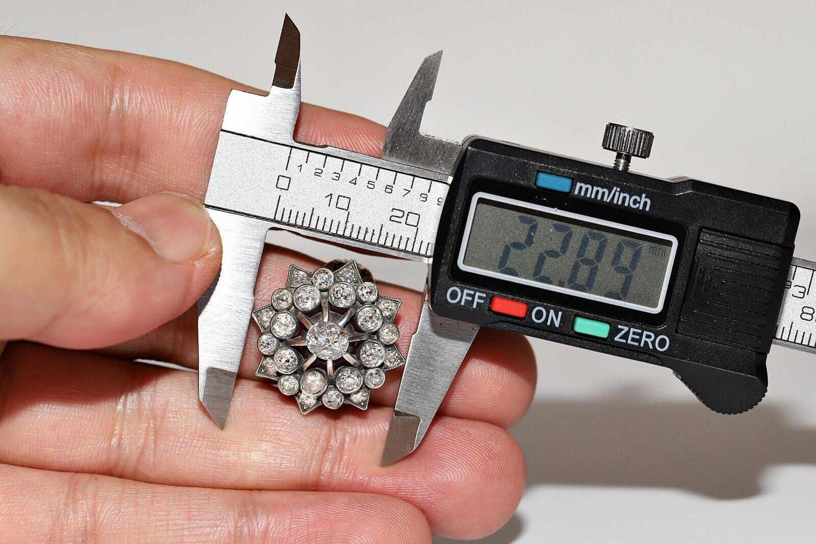 Neuer handgefertigter 18k Gold Top Silber natürlicher Diamant verzierter starkerter Ring im Angebot 1