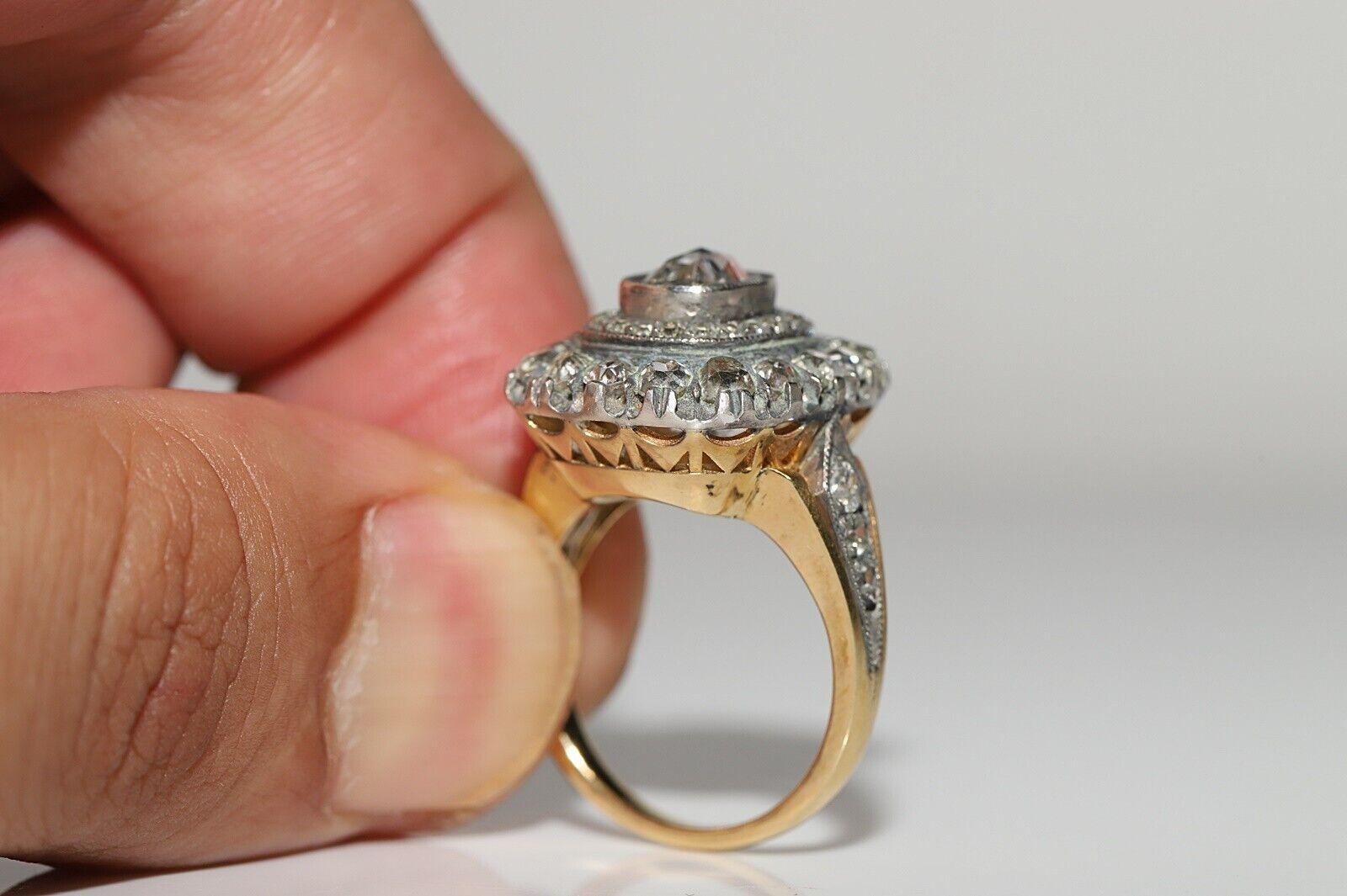 Nuovo Anello forte decorato con diamanti naturali, fatto a mano, in oro 18k e argento, A. Silver in vendita 2
