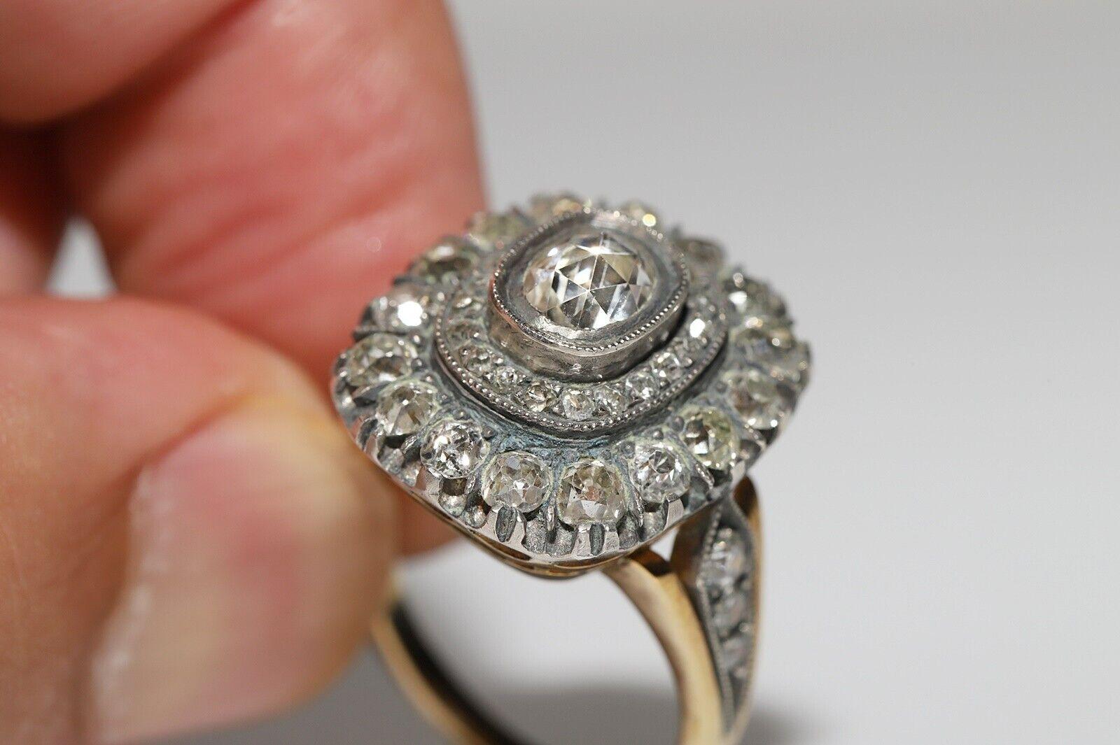 Nuovo Anello forte decorato con diamanti naturali, fatto a mano, in oro 18k e argento, A. Silver in vendita 3