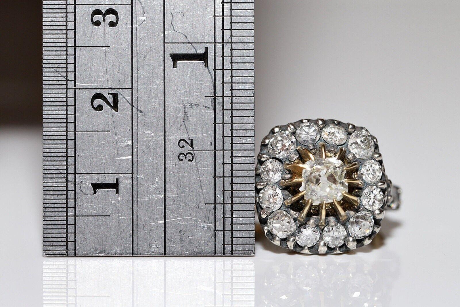 In sehr gutem Zustand.
Das Gesamtgewicht beträgt 7.5 Gramm.
 Center Old Cut Diamant 0,89 Karat.
Total ist alles Diamant  3,26 Karat.
Der Diamant hat die Farbe G-H und die Reinheit S1-S2.
Ringgröße ist US 6.75 
Wir können jede Größe herstellen.
Die