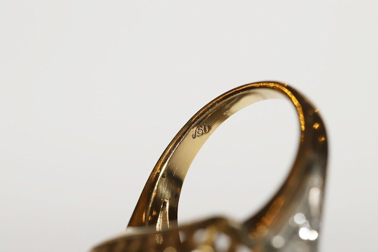 New Handmade 18k Gold Top Silver Natural Old Cut Diamond dekoriert starken Ring im Angebot 7