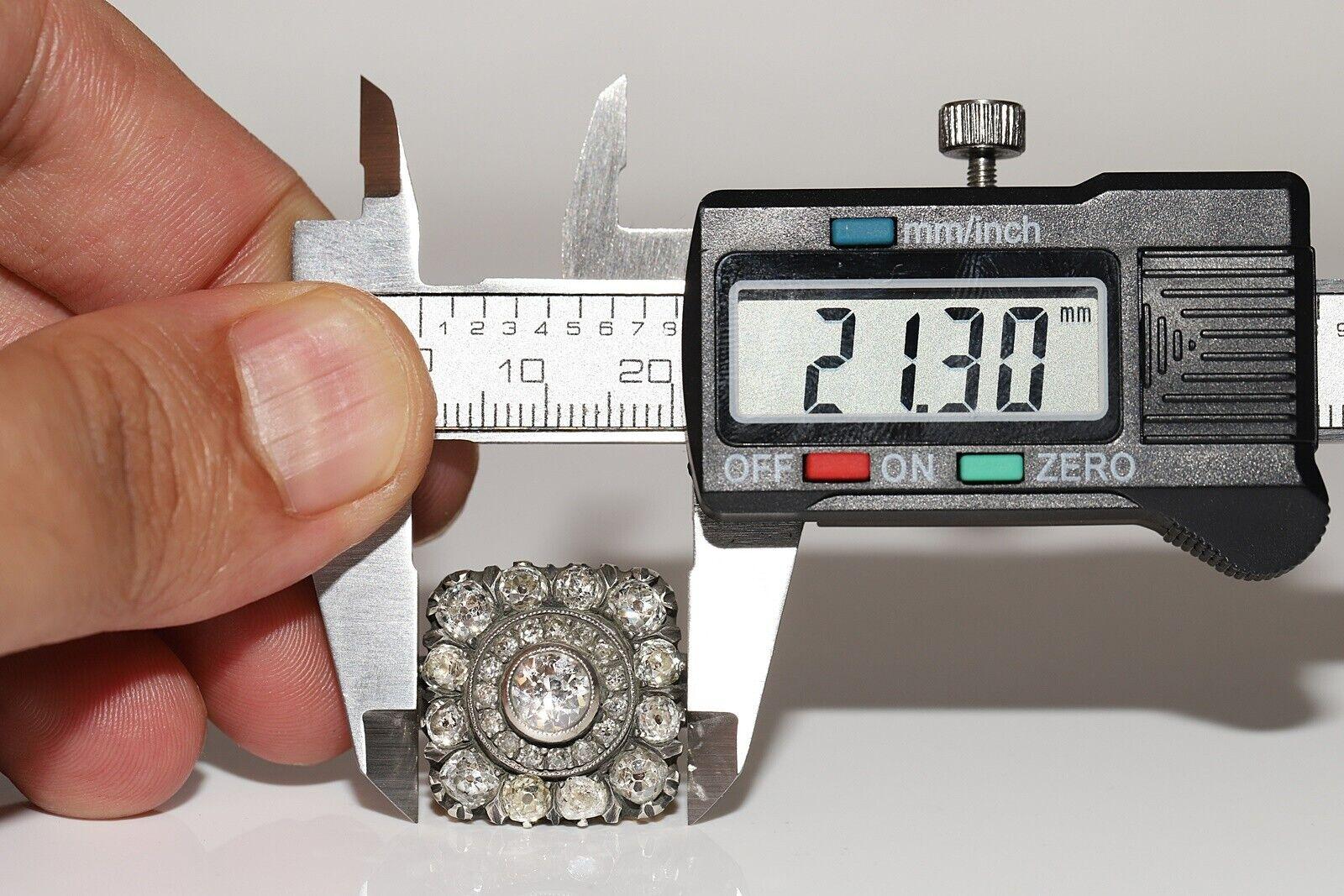 New Handmade 18k Gold Top Silver Natural Old Cut Diamond dekoriert starken Ring Damen im Angebot