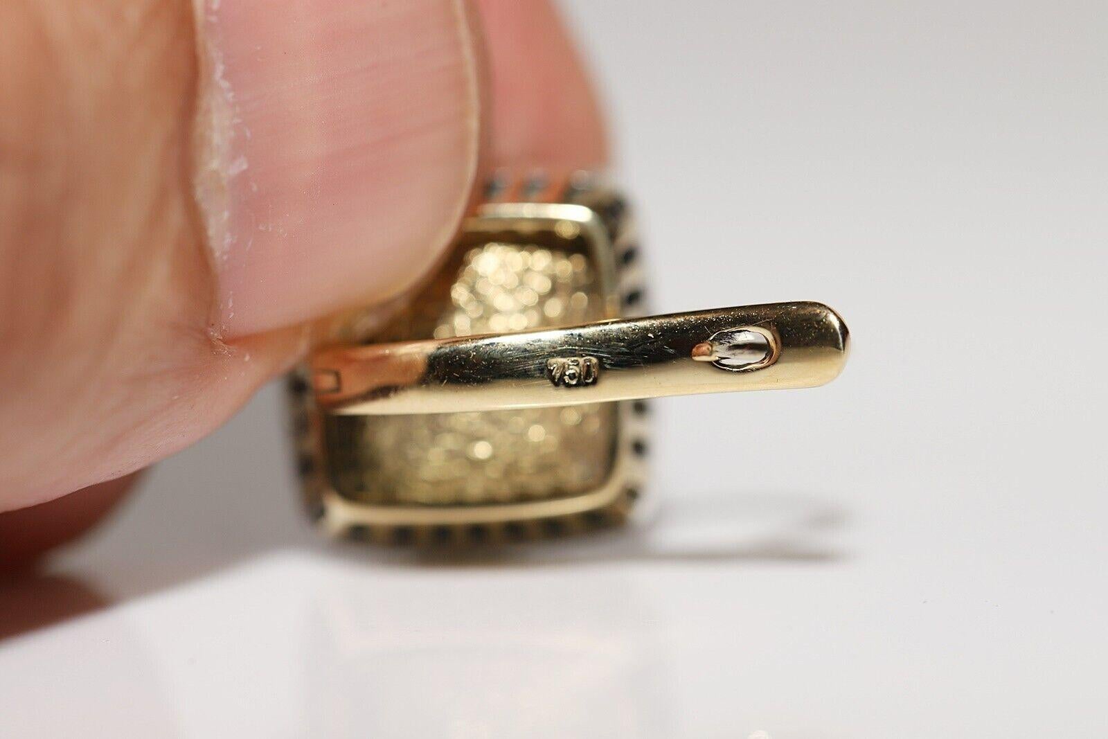 Neuer handgefertigter Ohrring, 18 Karat Gold Platin Silber Natürlicher Rosenschliff Diamant Dekoriert im Angebot 12