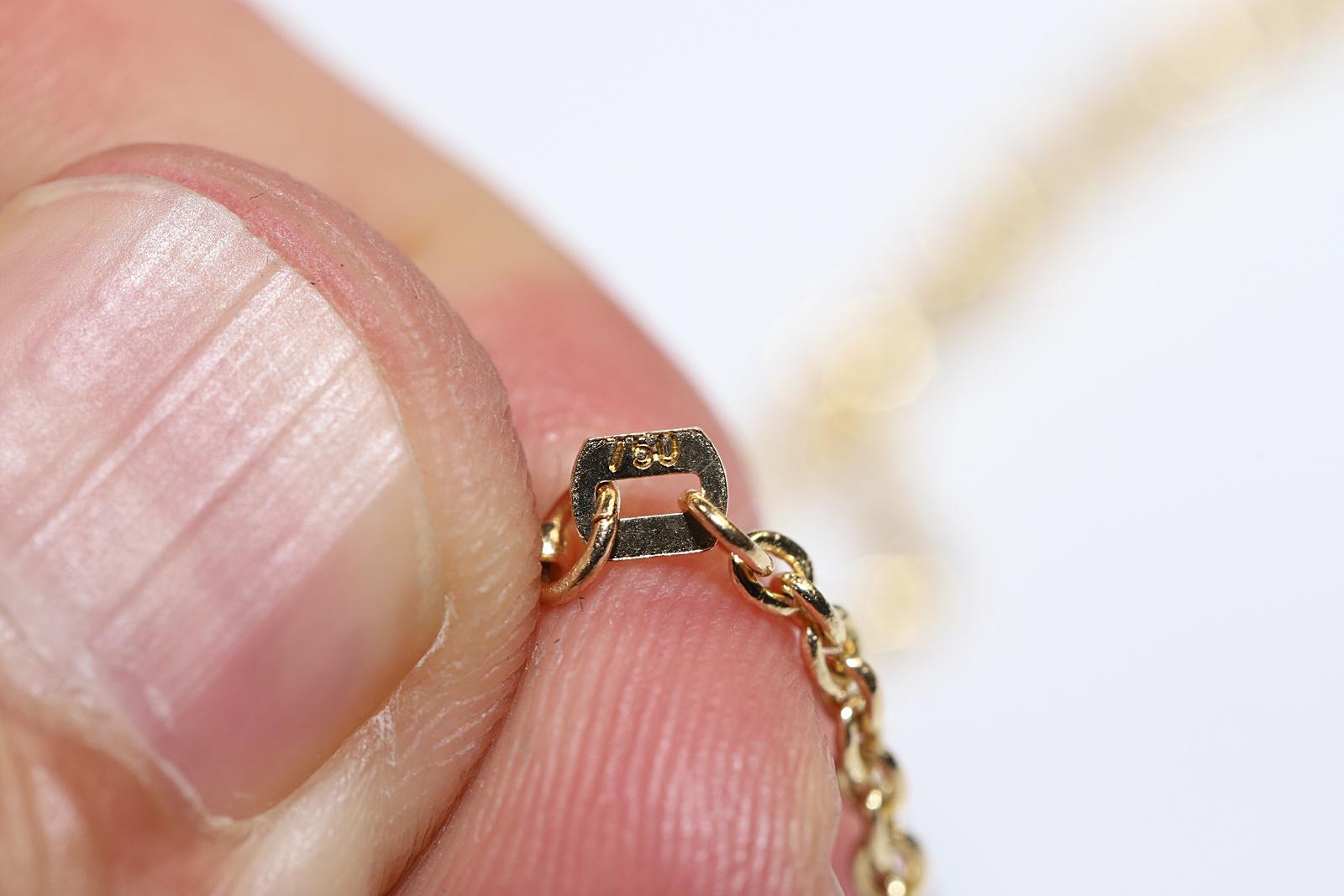 Neu Handgefertigte 18k Gold Top Silber Natürlicher Rosenschliff Diamant Herz Anhänger Halskette im Angebot 7