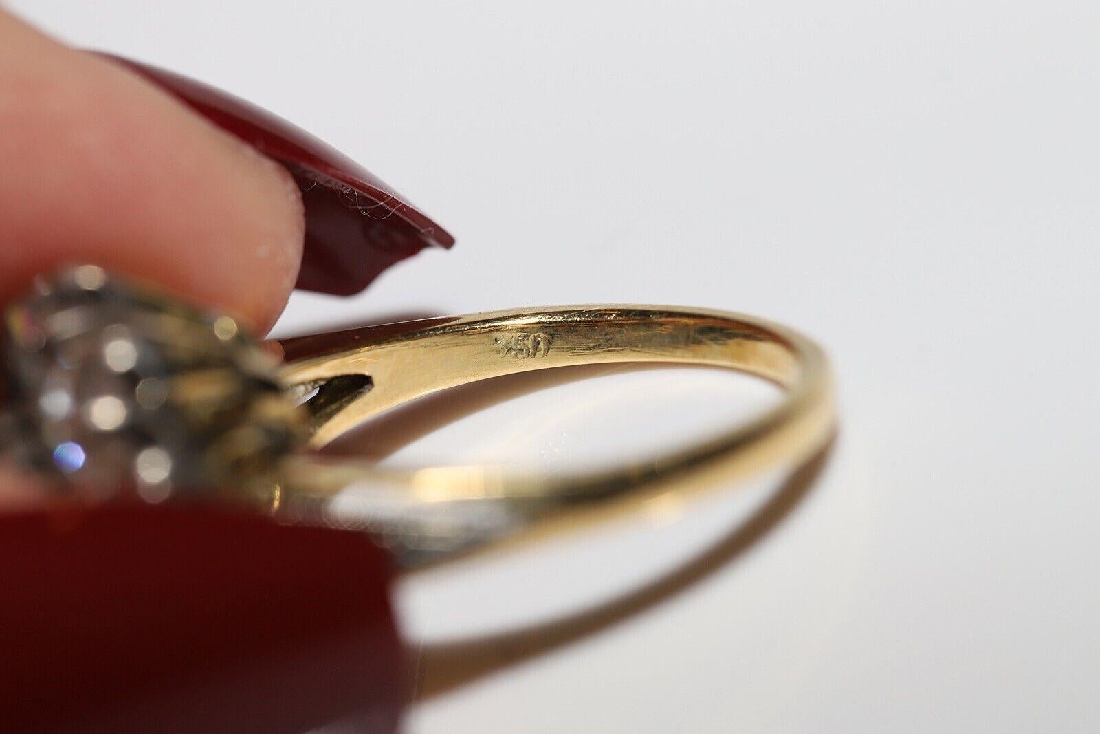 New Handmade 18k Gold Top Silver Nutaral Diamond Decorated Cocktail Ring In New Condition For Sale In Fatih/İstanbul, 34