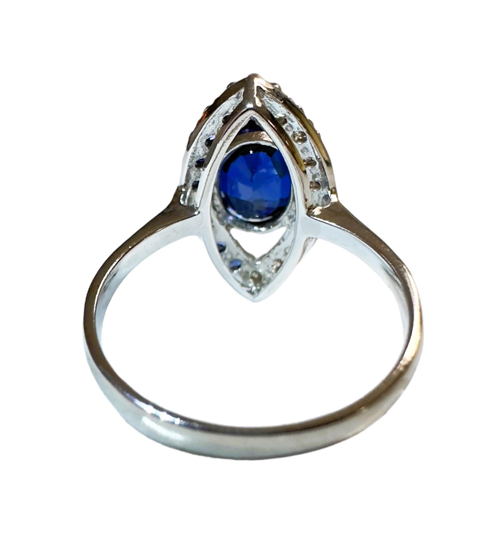 Oval Cut New Handmade African 3.60 Ct Deep Blue Sapphire Sterling Ring Size 6.75 For Sale