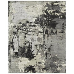 New Handmade Wool and Silk Modern Contemporary Design Rug