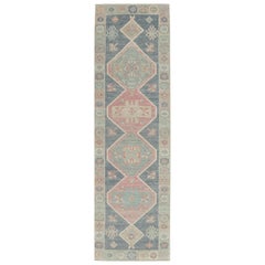 New Handmade Wool Turkish Oushak Hall Runner Rug