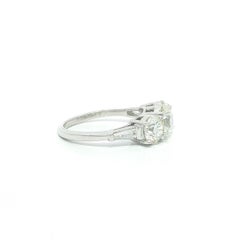 New Handmade Platinum 3.13ctw GIA Round Diamond Baguette Sides 3 Stone Ring