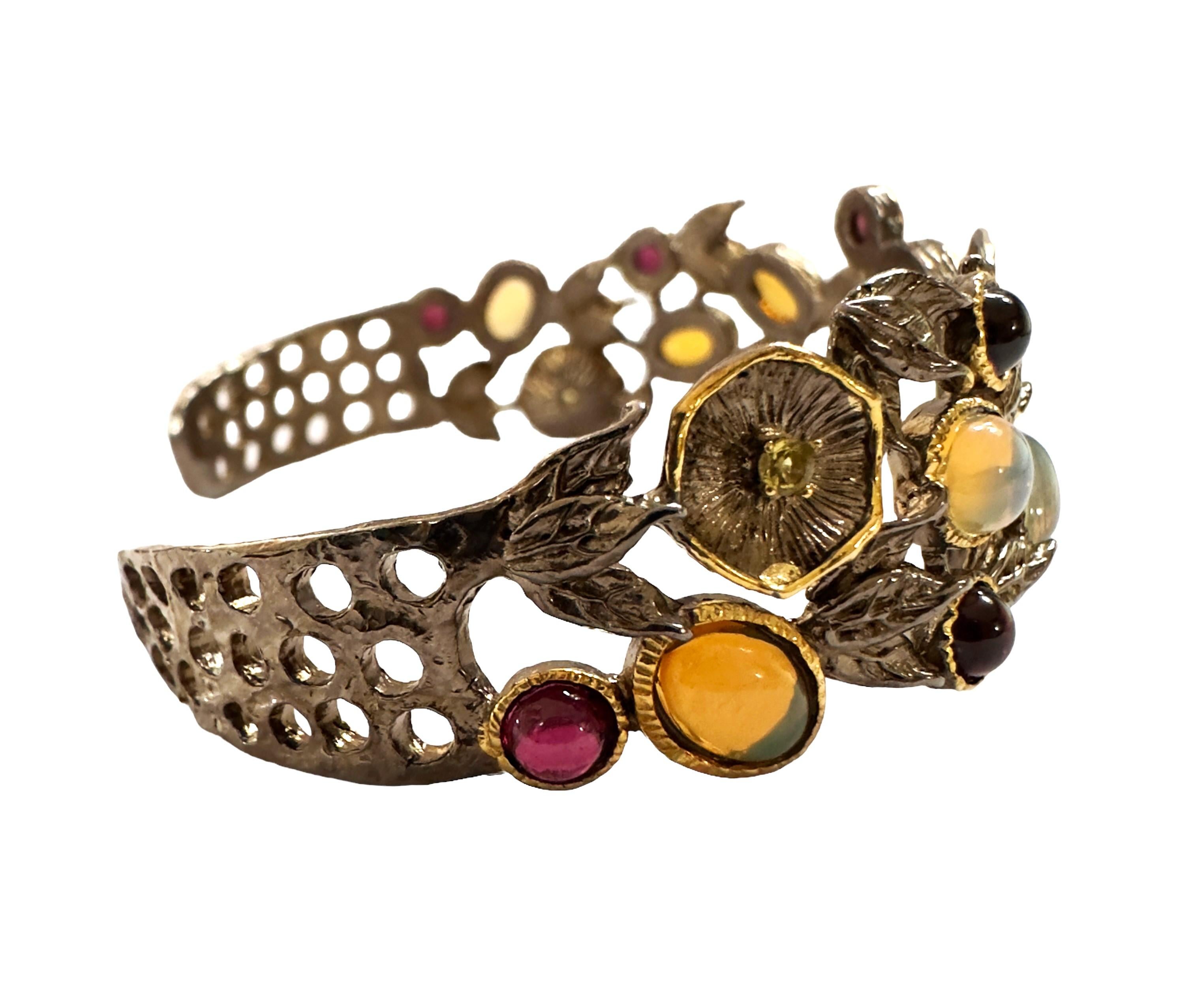 Bracciale in pietra di luna, opale, rodolite e citrino fatto a mano &New In condizioni Nuovo a Eagan, MN