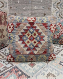 New Handmade Traditional Kilim Cushion Cover Bold Wool Scatter Pillow