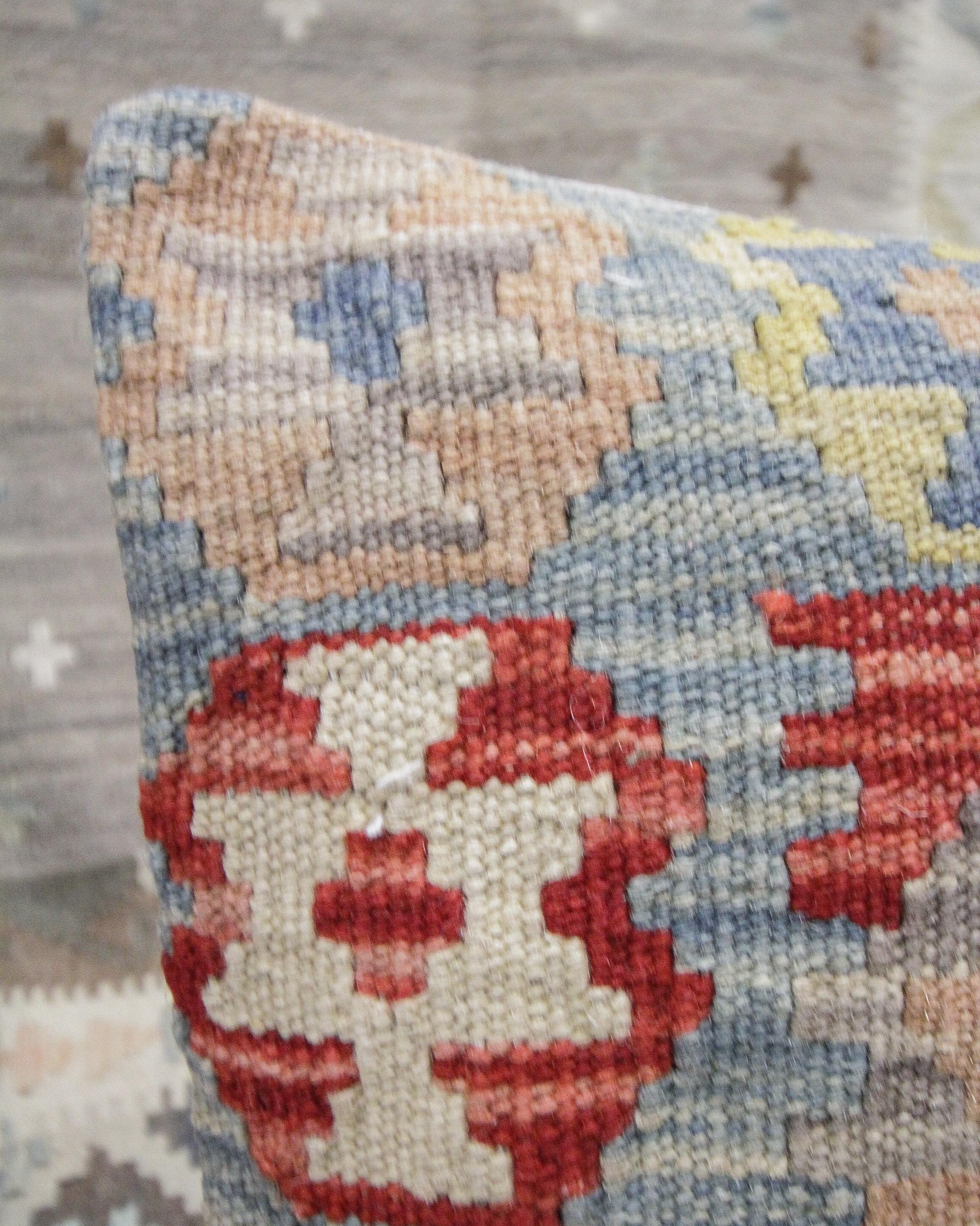Mid-Century Modern New Handmade Traditional Kilim Cushion Cover Bold Wool Scatter Pillow For Sale