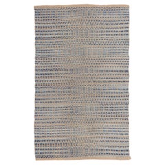 New Handwoven Natural Fiber Jute Rug, Modern Coastal Style Meets Boho Chic