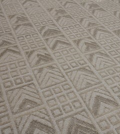 Handwoven Swedish Inspired Flat-Weave Rug, Wool, Modern Design, India