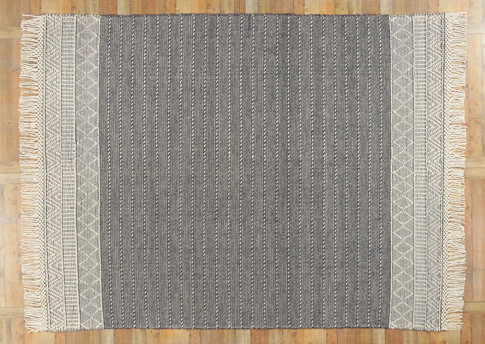 New Handwoven Textured Jute Rug For Sale 2