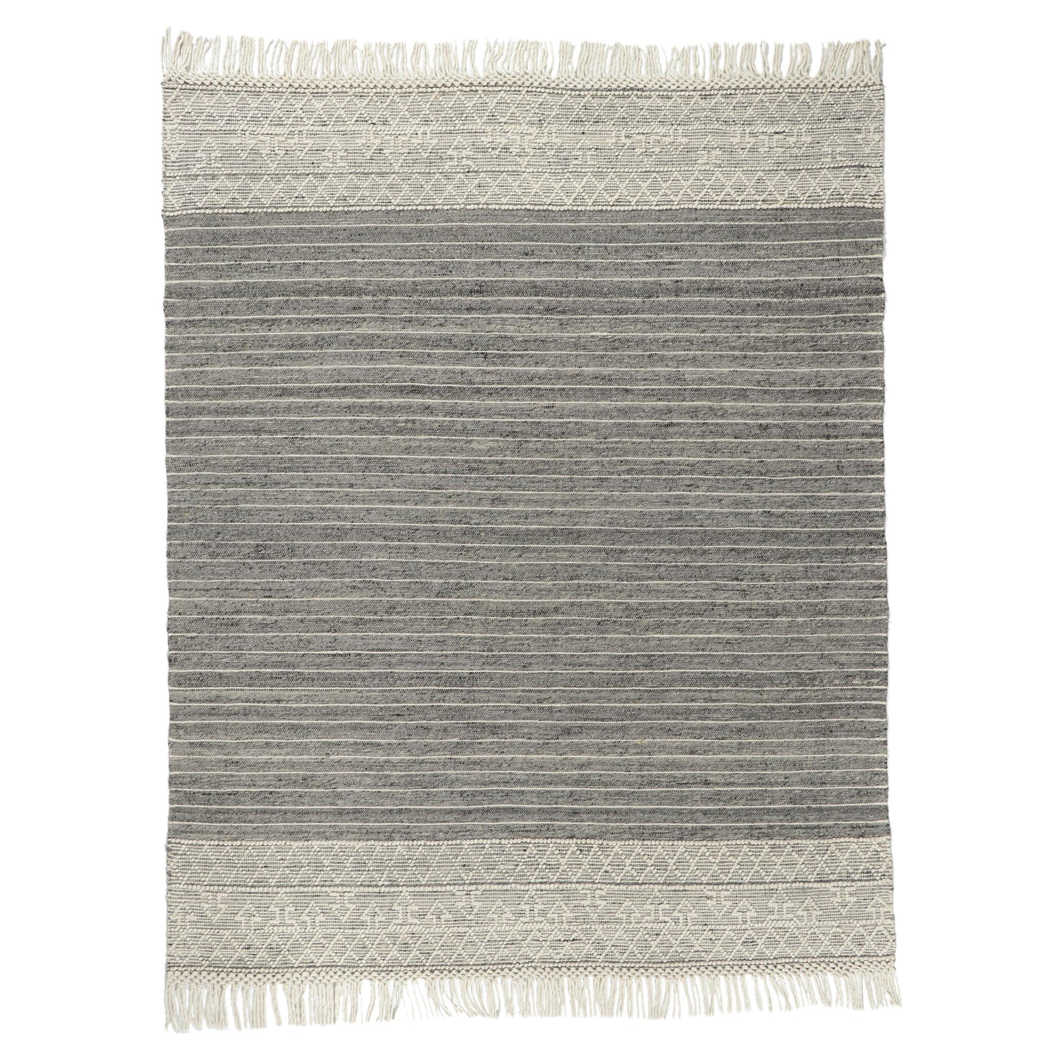 New Handwoven Textured Jute Rug For Sale