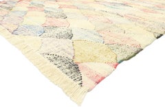 New Handwoven Turkish Kilim Rug with Scallop Pattern