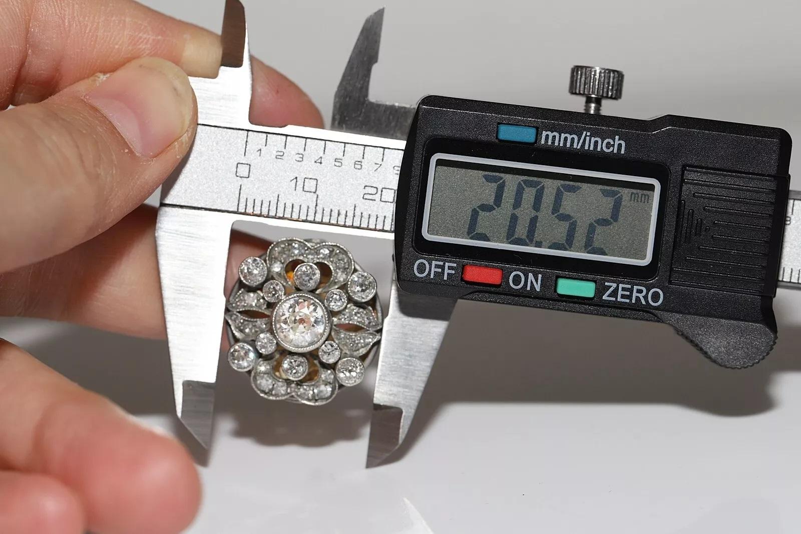 Nuovo anello forte decorato con diamanti naturali, fatto a mano, in oro 18 carati e argento in vendita 2