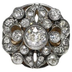 Neuer Hanmade 18k Gold Top Silber Natürlicher Diamant Dekorierter starker Ring