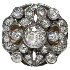 Nuevo Anillo Fuerte Decorado con Diamantes Naturales de Oro de 18k Hecho a Mano Plata Superior