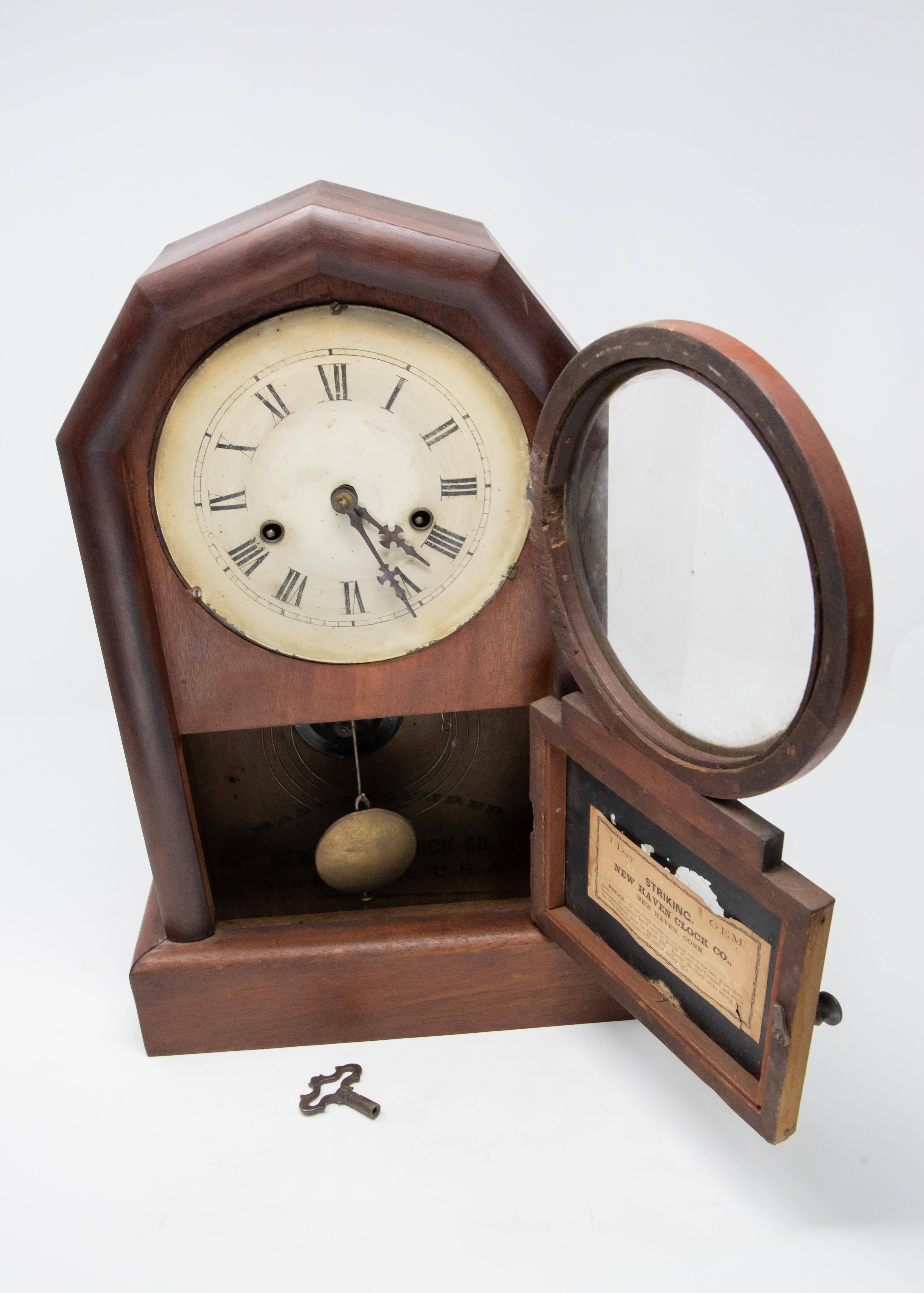 new haven cast iron mantel clock