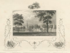 New Haven Green toward Yale College, Connecticut, Roger Williams, circa 1850