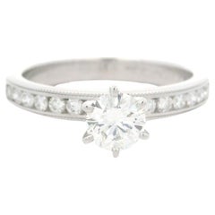 New Hearts on Fire, bague de fiançailles en or 18 carats et platine avec diamants 0,80 carat certifiés GIA